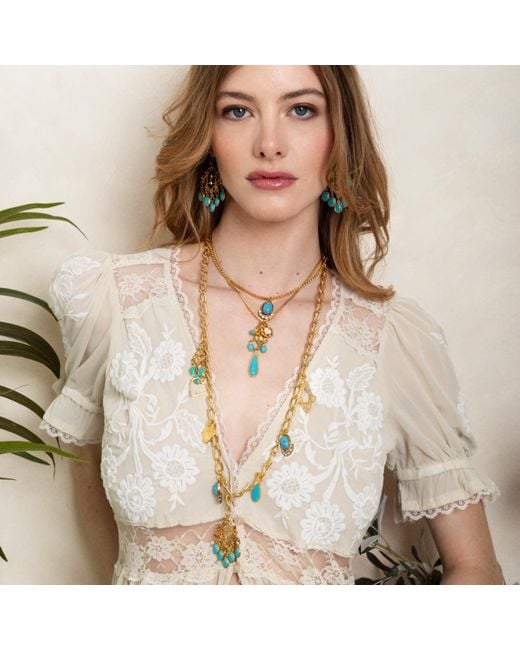 Caramel Vintage Jewellery Metallic Vintage Plated Festival Necklace