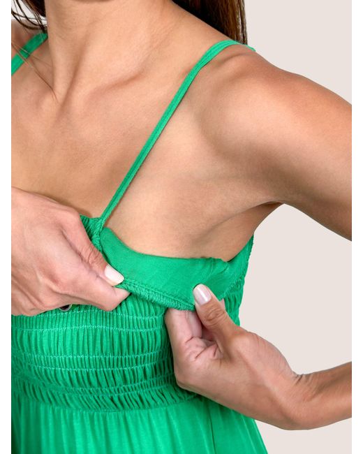 JJwinks Green Bra-Free Smocked Modal Maxi Dress