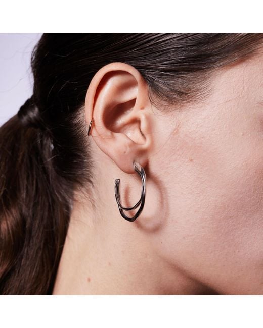 Tami&Tami White Heradi Wave Hoops
