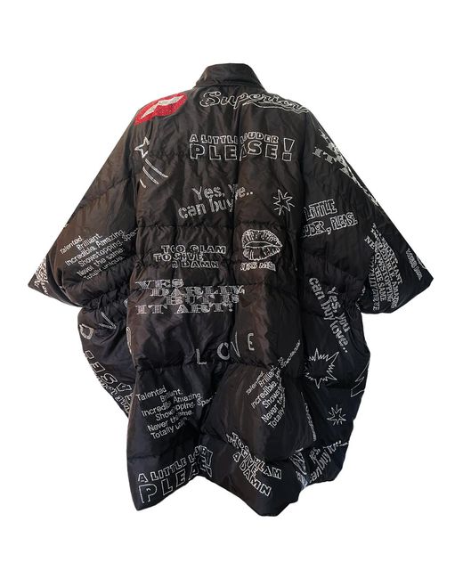 Maxjenny Black Oversized Puffer Coat – With Swarovski Details