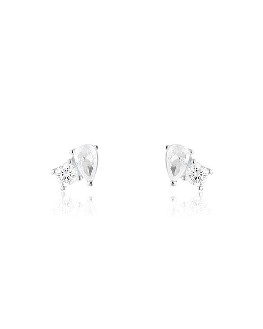 SHYMI White Mini Two Stone Studs