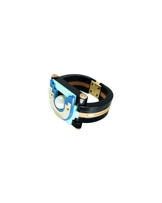 Gissa Bicalho Blue Handmade Acrylic Bracelet Maya & Hortensia
