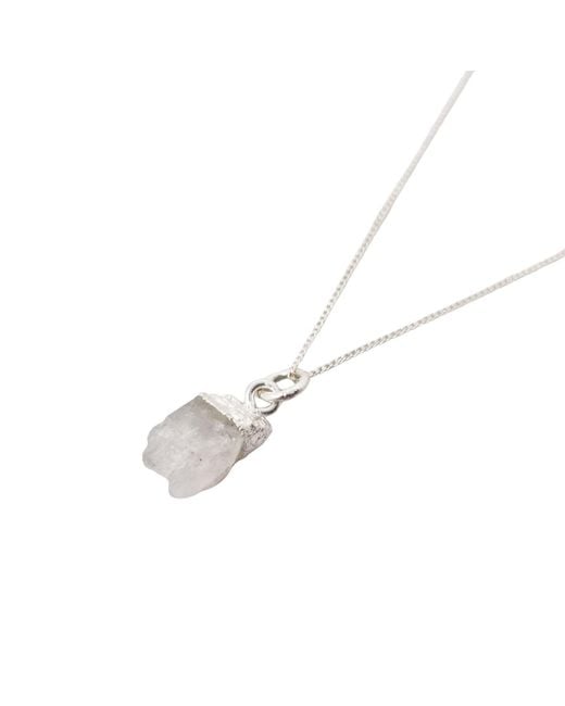 Harfi White Raw Moonstone Sterling June Birthstone Necklace