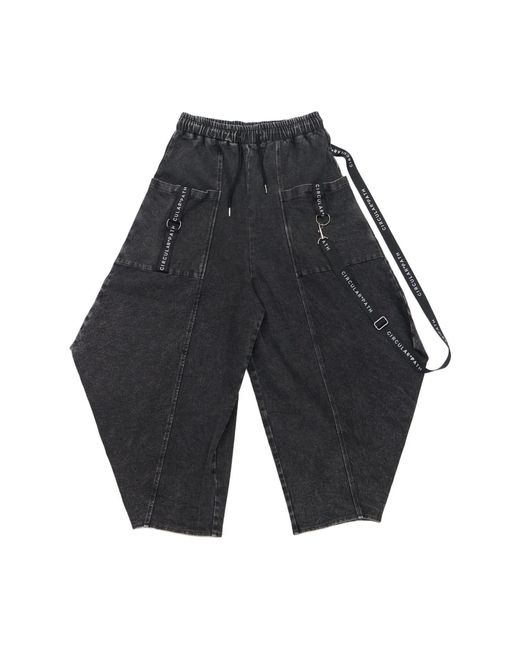 Circular Path Gray Balloon Denim Jeans