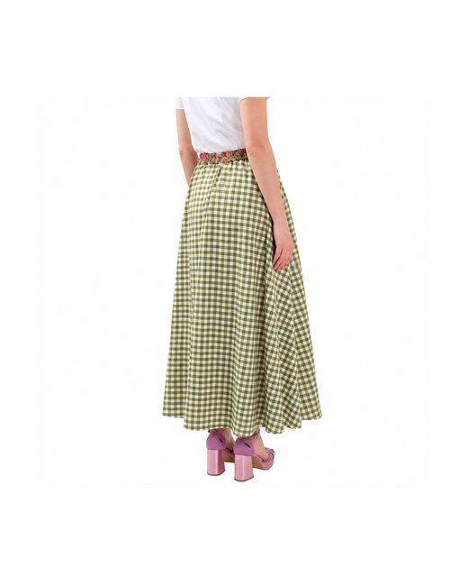 IZABELA MANDOIU Green Midi Skirt Crafted