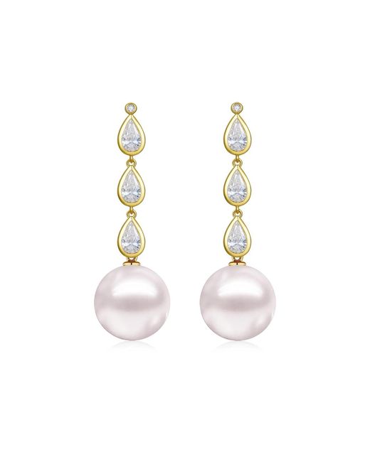 Kai Fine Jewelry Metallic Solid Lab Grown Diamond & Freshwater Pearl Venus Tears Convertible Drop Earrings