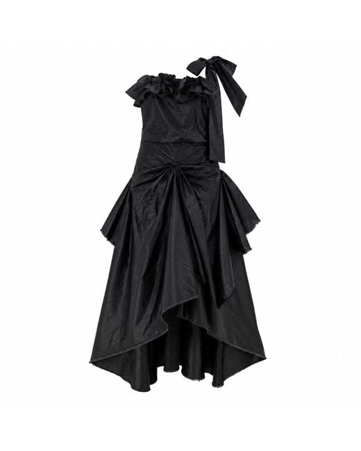 Miro Misljen Black Deconstructed Halter Gown