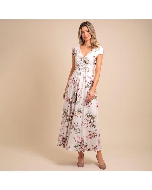 Alie Street London Metallic Sophia Maxi Dress Petite Petal Floral