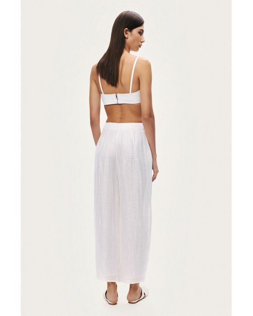 Nocturne White Relaxed Linen Pants