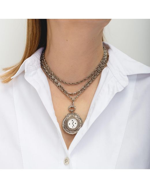 Caramel Vintage Jewellery Brown Vintage Timeless Clock Necklace