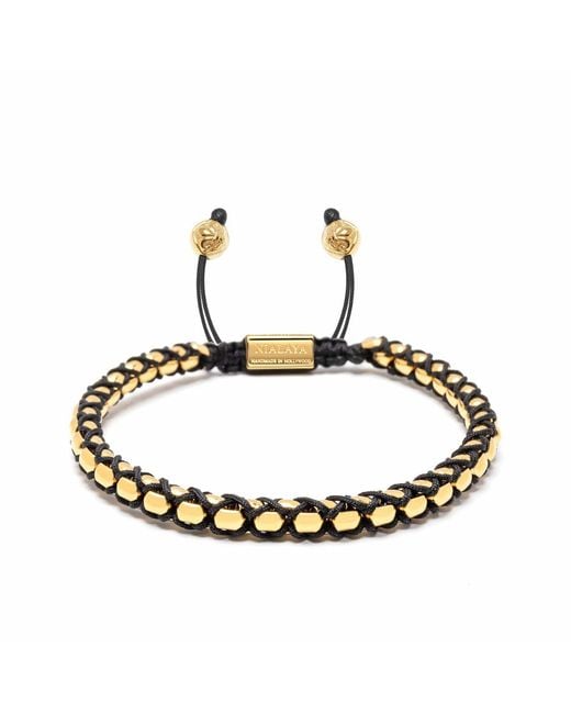 Nialaya Metallic String Box Chain Bracelet for men