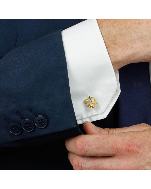 Lee Renee Metallic Diamond Rose Halo Cufflinks for men