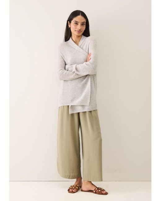 Loop Cashmere White Relaxed Edge To Edge Cardigan