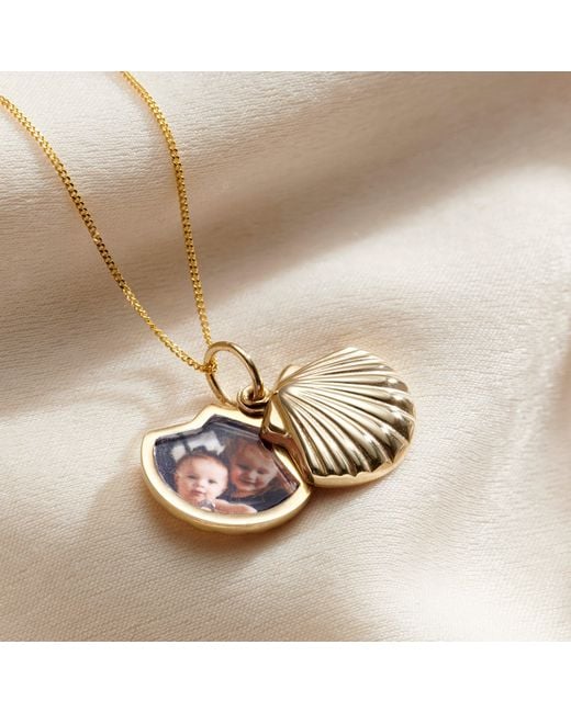 Posh Totty Designs Metallic 9Ct Shell Locket Necklace