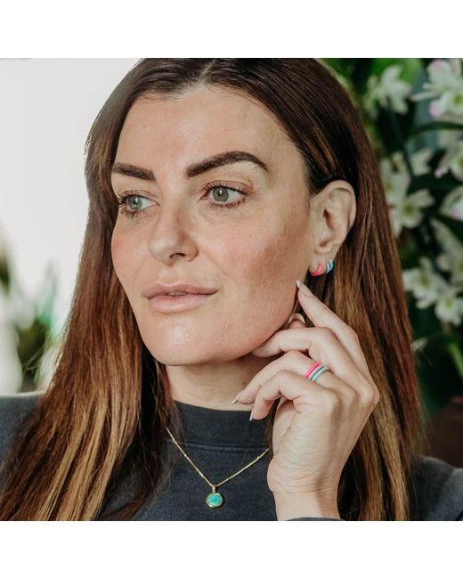 Claire Hill Designs Metallic Enamel Huggie Earrings