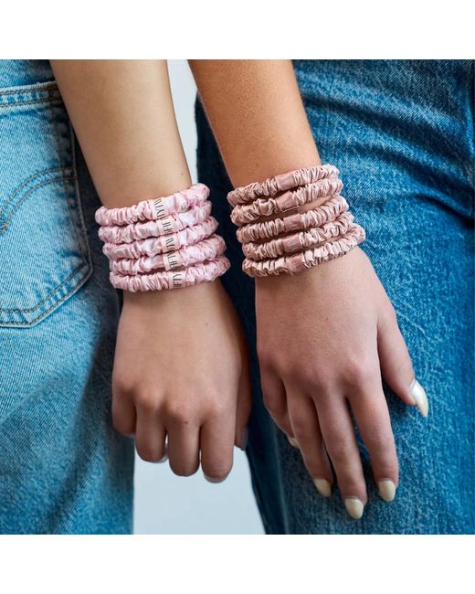 6Fiftytwo® Pink Neutrals Pure Mulberry Slim Silk Scrunchies