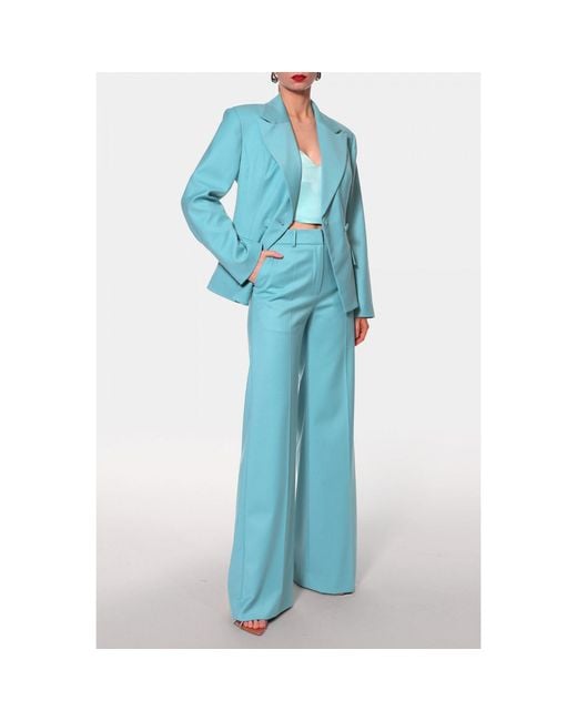 AGGI by HALEWSKI Blue Franzi How Am I Wide Leg Trousers