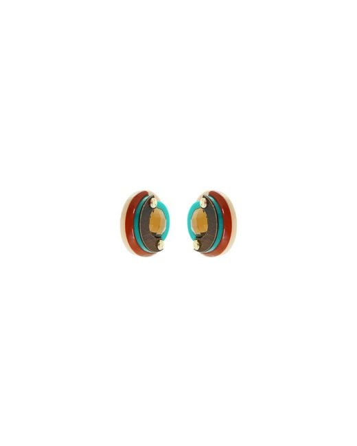 Gissa Bicalho Green Acrylic Handmade Earring Short Empire Cinnamon