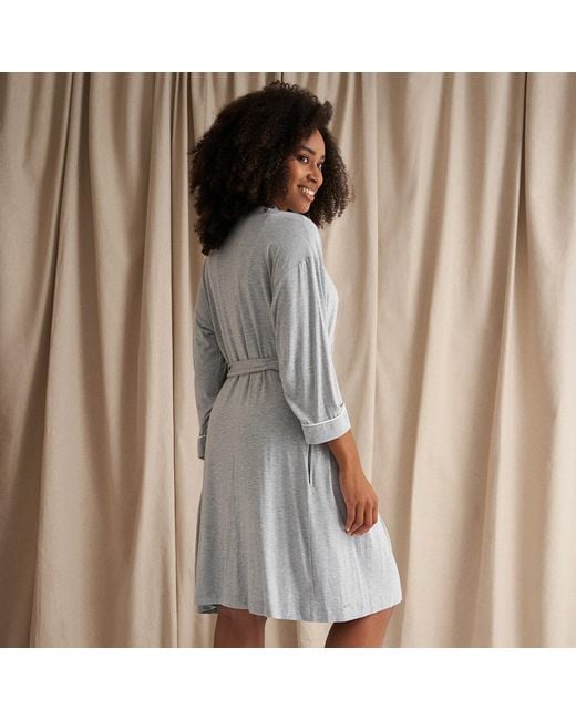 Pretty You London Gray Bamboo Kimono Robe