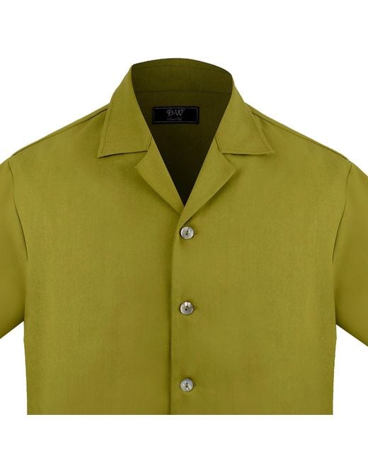 DAVID WEJ Green Kingston Linen Blend Shirt And Short Set for men