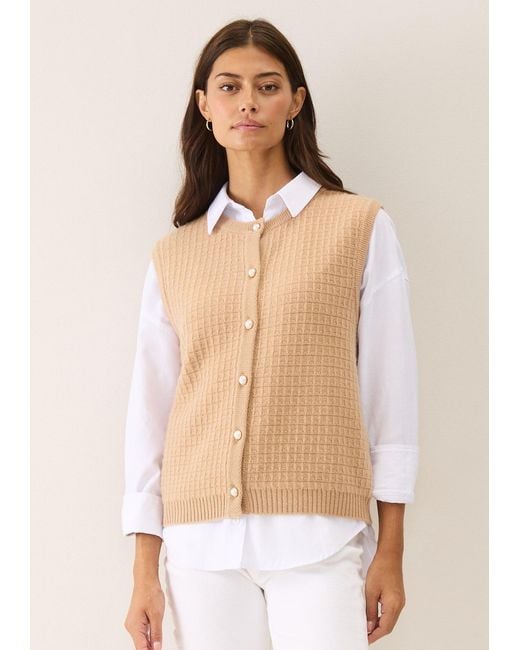 Loop Cashmere Natural Neutrals Textured Waistcoat