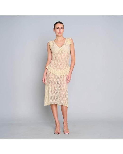 Love and Nostalgia Natural Summer Love Lace Midi Dress