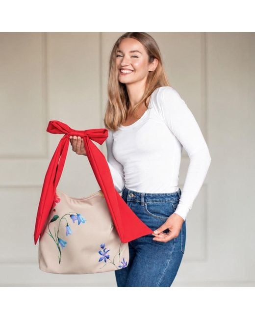 RainSisters Red Spring Blossom Bow Tote Bag