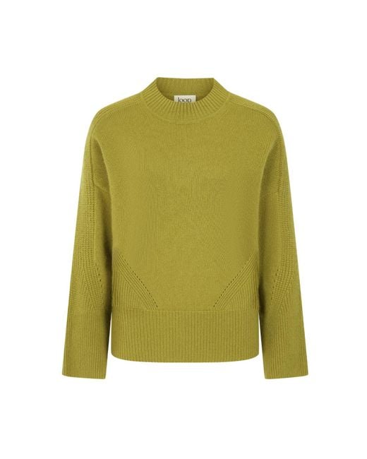 Loop Cashmere Green Ribbed Detail Lofty Crew Sweatshirt