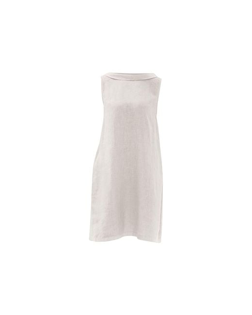 Haris Cotton White Midi Linen Cami Dress With Back Tie
