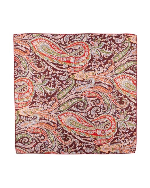 LE COLONEL Red Liberty Vine Felix Silk Square