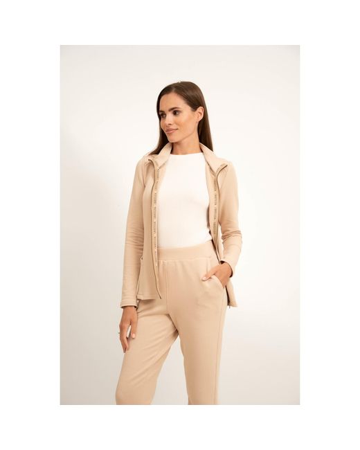 Oh!Zuza Pink Neutrals Zip-Up Funnel Neck Sweatshirt