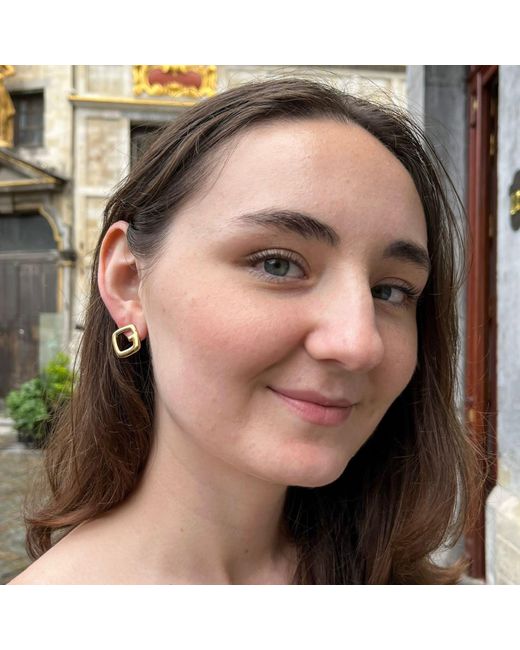Grosse Metallic Bold Capital Letter Earrings, Series G Logo