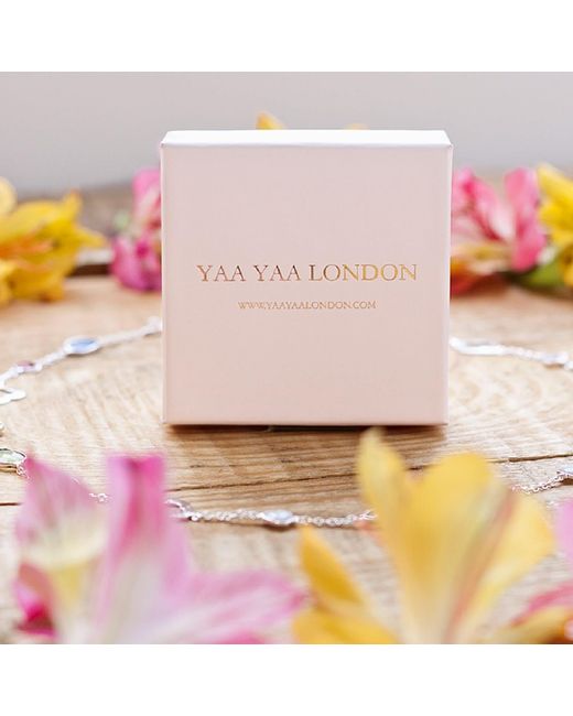 YAA YAA LONDON Blue Lavender Determination Gold Gemstone Earrings