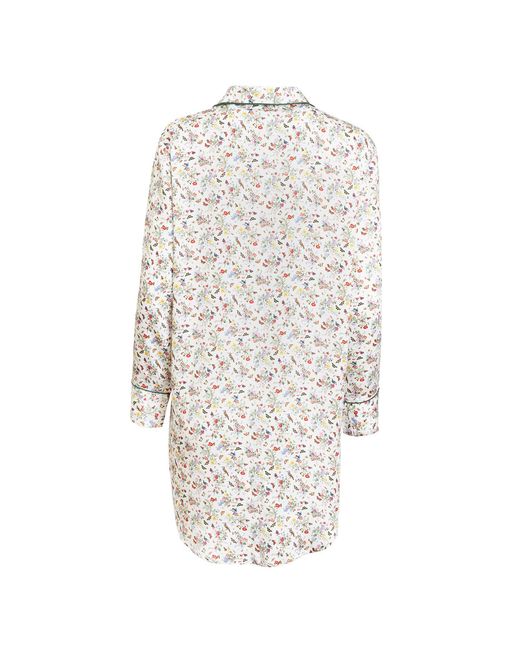 Fable England White Fruity Floral Cream Night Shirt