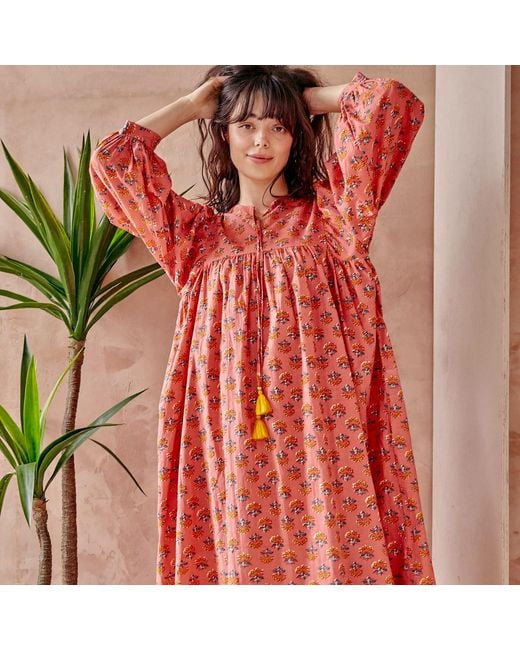 LAtelier London Red Tara Floral Midi Dress