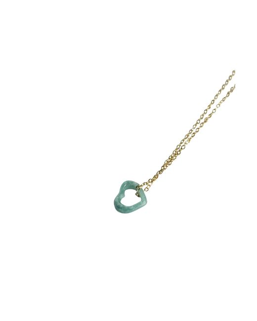 seree White Heart Jade Pendant Necklace