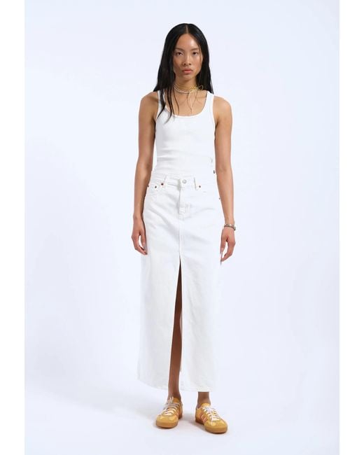 Dr. Denim White Myra Skirt