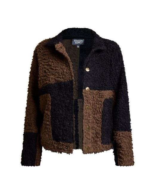 Known Supply Black Colorblock Sherpa Jacket