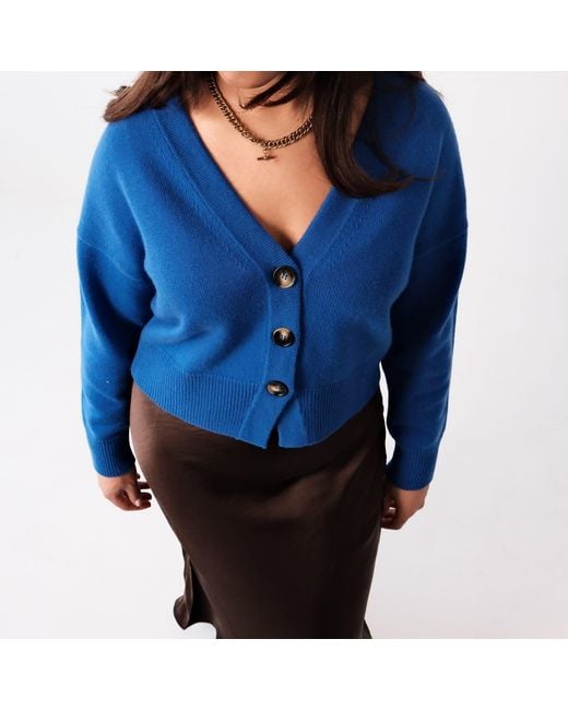 Porridge Knitwear Blue Cashmere Lucy Cardigan