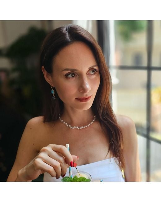 Farra Metallic Flower Petal Freshwater Pearls With Choker