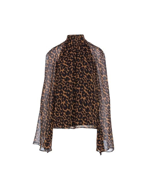 concept A trois Brown Veil Bouse – Leopard Print