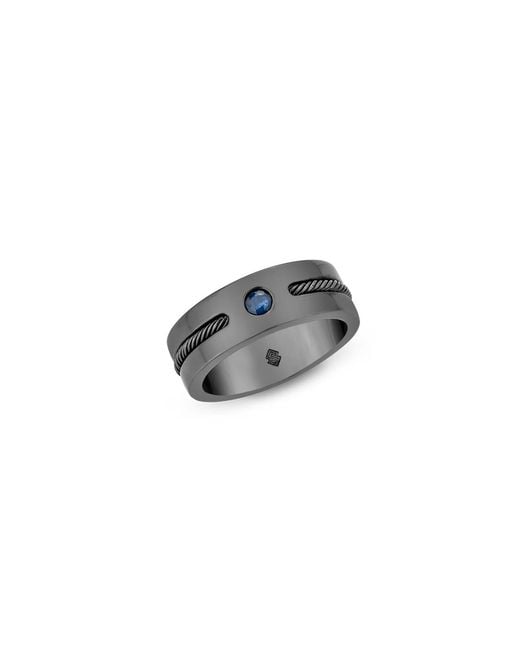SALLY SKOUFIS Gray Marino Ring With Natural Sapphire for men