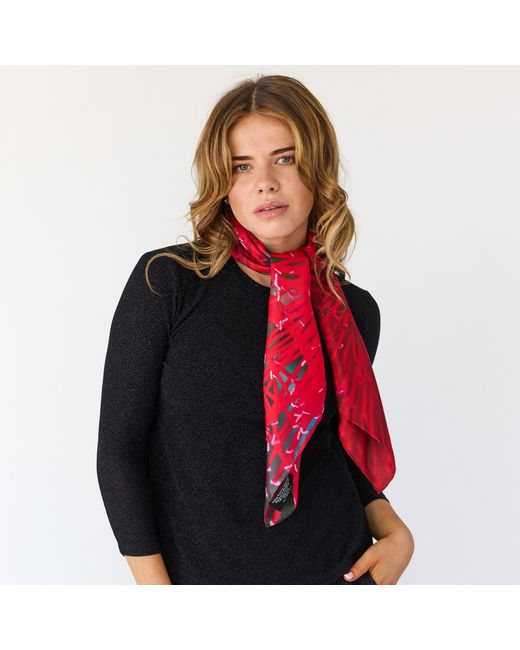Lindsay Nicholas New York Red Melbourne Scarlet Burst Silk Scarf