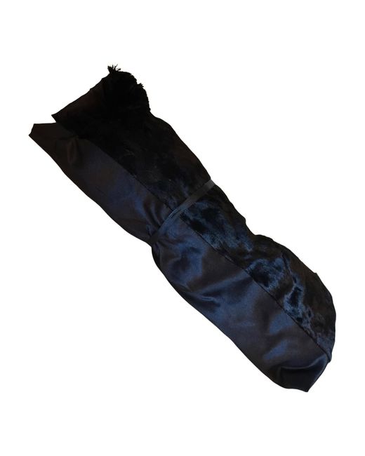 Romer Millinery Black Twisturban Turban Faux Fur & Silk Shantung