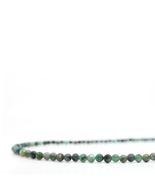 Shar Oke Metallic Emerald Beaded Necklace for men