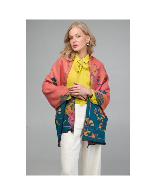 Saachi Blue Two Tone Floral Reversible Scarf