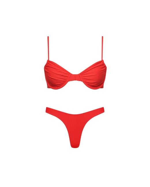 Playaluxe Red High Cut Underwire Bikini Set