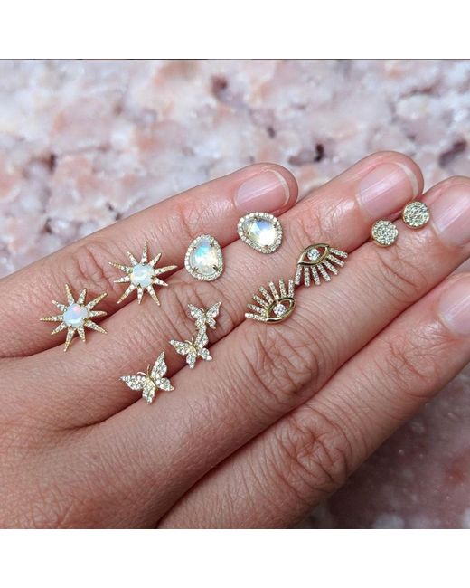 KAMARIA Metallic Diamond Disk Stud Earrings