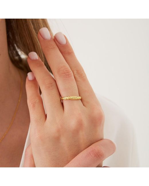 Spero London Metallic Twisted Screw Sterling Ring