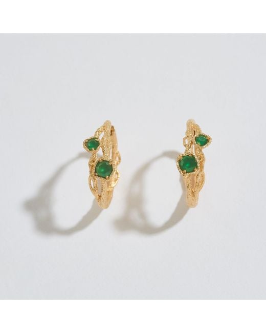 Claire Hill Designs Metallic Chalcedony Twisted Branch Hoops